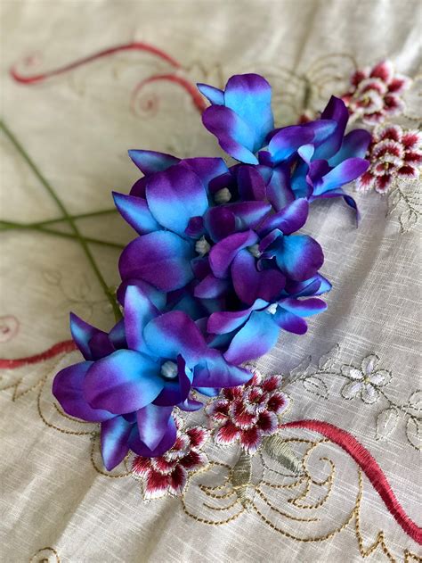 Galaxy Orchids Stems Purple Blue Galaxy Orchid Pcs Flowers