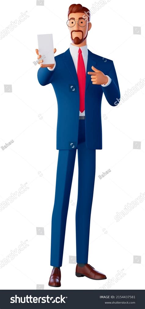 3d Character Portrait Man Holding Big Stock Illustration 2154437581