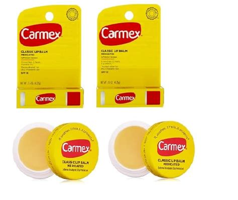 Carmex Bálsamo labial clásico medicado paquete de 4 hidratante