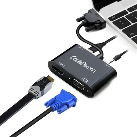 Vga To Vga Hdmi Splitter With 35mm Audio Converter Support Dual