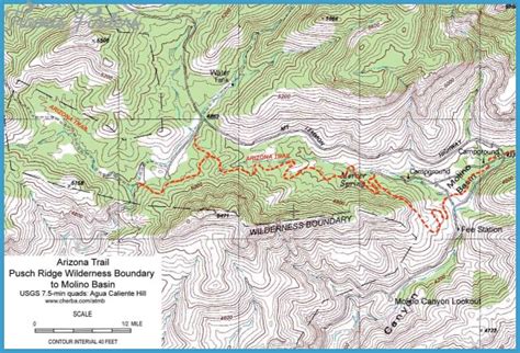 Tucson Hiking Trails Map - TravelsFinders.Com