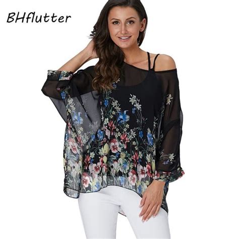 Chemise Bhflutter Blouse Noire Manches Chauve Souris Pour Femme