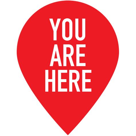 A Clipart Image Of A Red Marker With The Text You Are Here In White
