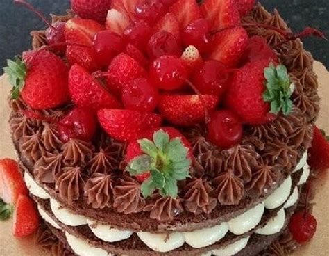 Naked Cake De Chocolate E Frutas Vermelhas Doces Receitas