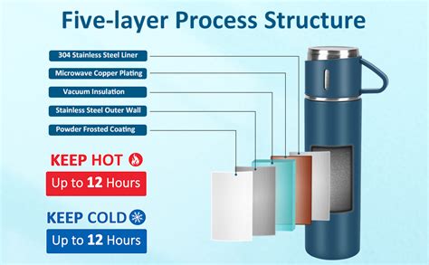 Giogd Stainless Steel Thermo Ml Oz Vacuum Insulated Bottle With Cup For Coffee Hot Drink