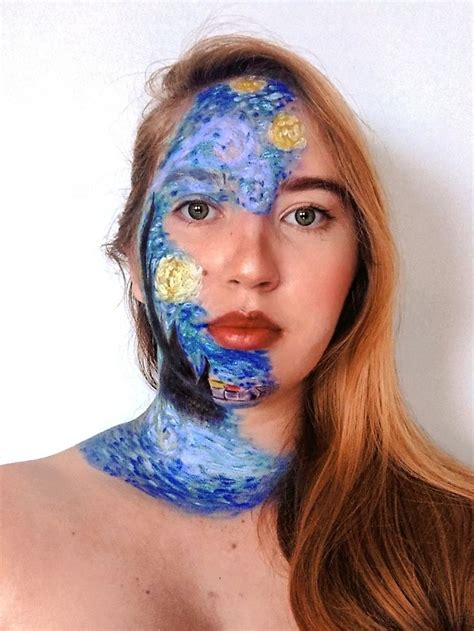 Noite Estrelada Vincent Van Gogh Body Painting Festival Artistic Make