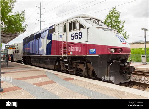 Trinity Railway Express Train In Dallas Stock Photo Alamy