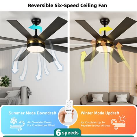 Yitahome Black Smart And Stylish Ceiling Fan With Lights Remote