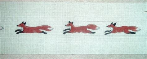 Running Foxes Belt 18ct Hp Hand Painted Needlepoint Canvas Mzc Ebay