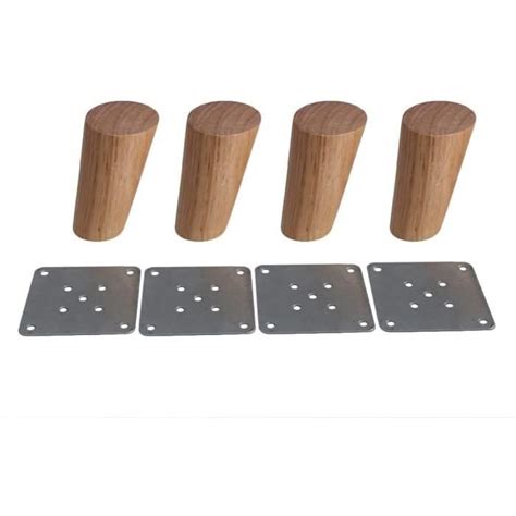 Lot de 4 Pieds de meubles en bois massif incliné 5cm Pieds de rechange