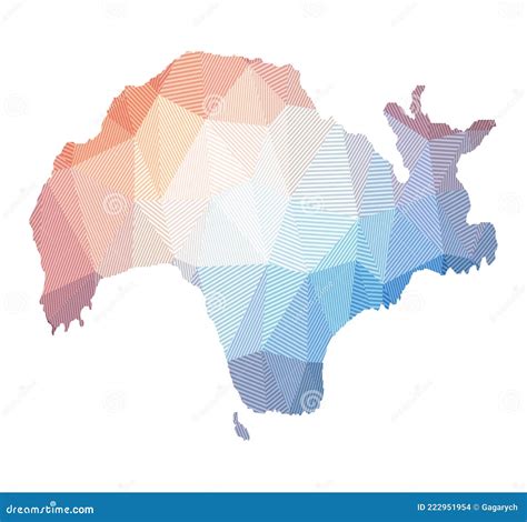 Samos Network, Constellation Style Island Map. Cartoon Vector