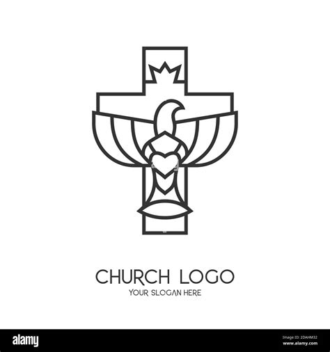 Logotipo De La Iglesia Símbolos Cristianos La Cruz De Jesucristo Y El Símbolo Del Espíritu