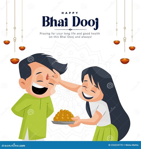 Banner Design Of Happy Bhai Dooj Stock Vector Illustration Of Banner