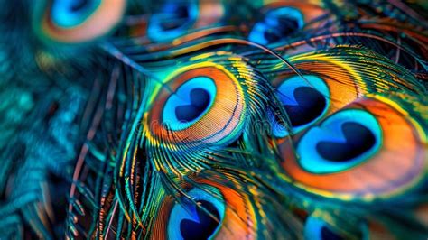 Vivid Peacock Feathers In Stunning Detail Perfect For Backgrounds And