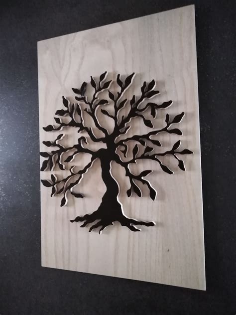 Tableau arbre de vie en bois Création artisanale Etsy