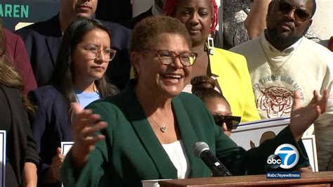 La Mayor Race Karen Bass Addresses City For The 1st Time As Mayor