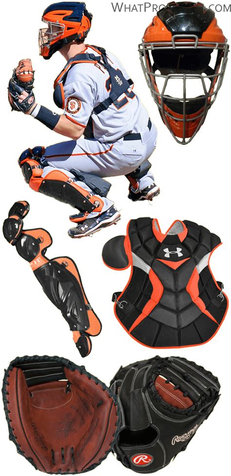 Buster Posey Glove Model Buster Posey Chest Protector Orange And