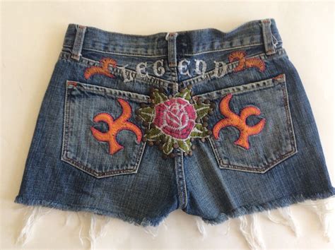 Daisy Dukes Jean Short Shorts Floral Embroidered And St… Gem