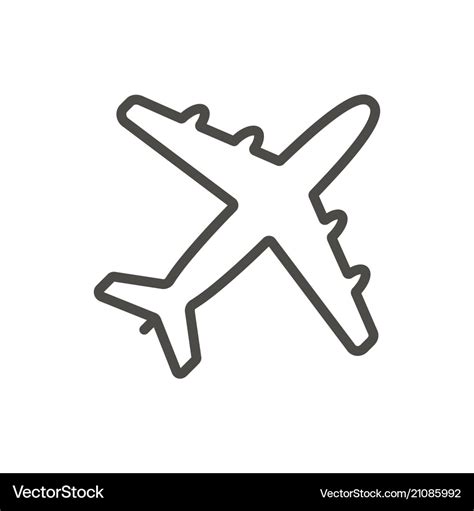 Plane icon line airplane symbol Royalty Free Vector Image