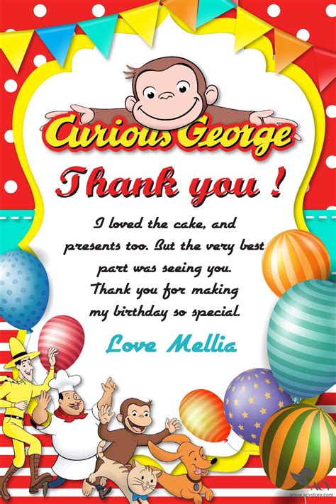 Curious George invitation, Curious George birthday invitation, Curious ...