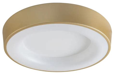 Plafon Led Sobrepor Redondo W Dourado Luz Amarela Apollo Biano