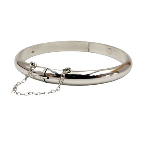 Pulsera Esclava Brazalete Gruesa Plata 925 Con Cadena Mujer Joyas