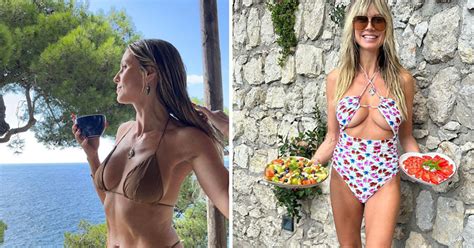 Heidi Klum 50 Stuns In A Nude Bikini On European Getaway