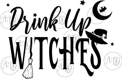 Drink Up Witches Halloween Svg Cut File Etsy