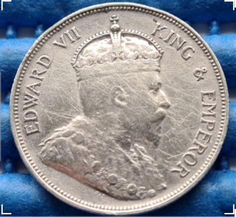 Straits Settlements King Edward Vii Cents Half Dollar Silver