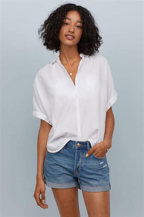 Blouse With Dolman Sleeves White Ladies Handm Us Dolman Sleeve