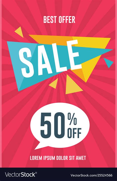 offer sale flyer template royalty  vector image