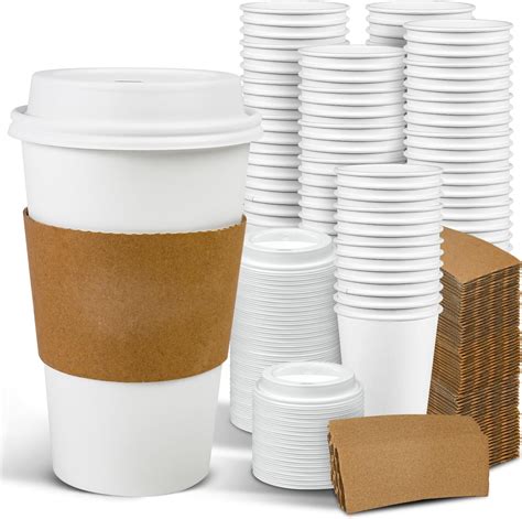 Amazon Ginkgo Pack Oz Disposable Coffee Cups With Lids And