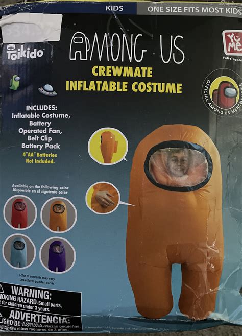 Among Us Impostor Inflatable Costume Orange Crewmate Gem