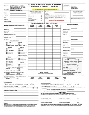 Fillable Online Www2 Illinois Illinois Placed In Service Report 1001