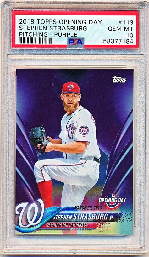 Topps Opening Day Stephen Strasburg Purple Psa Pop Ebay