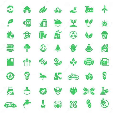 Conjunto De Iconos De Ecología Conjunto De Diseño Ilustración Del Vector Ilustración De