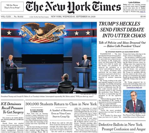 New York Times Otd On Twitter The Front Page Otd In The First