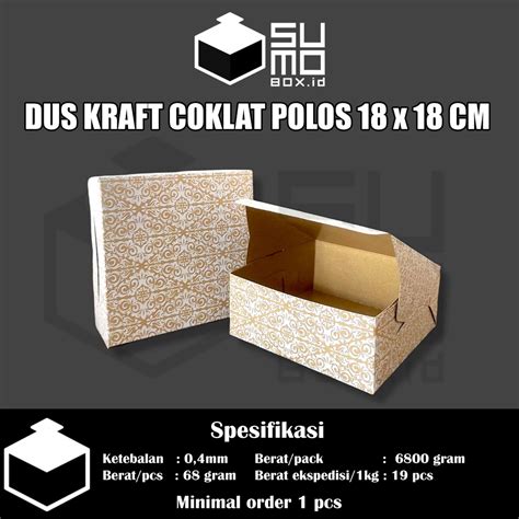 Jual Kotak Dus KRAFT COKLAT 18x18 20x20 Dus GS Nasi Rames Kue ECERAN