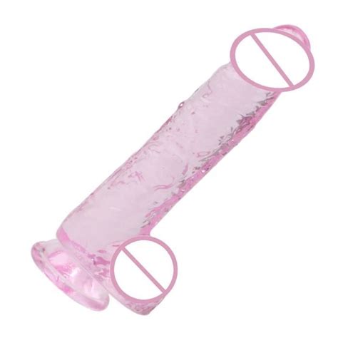 A Pink Godemiché Réaliste En Cristal Artificiel Faux Plug Anal