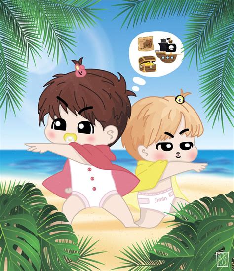 [bts Fanart] Chibi Speed Drawing Of Jungkook And Jimin