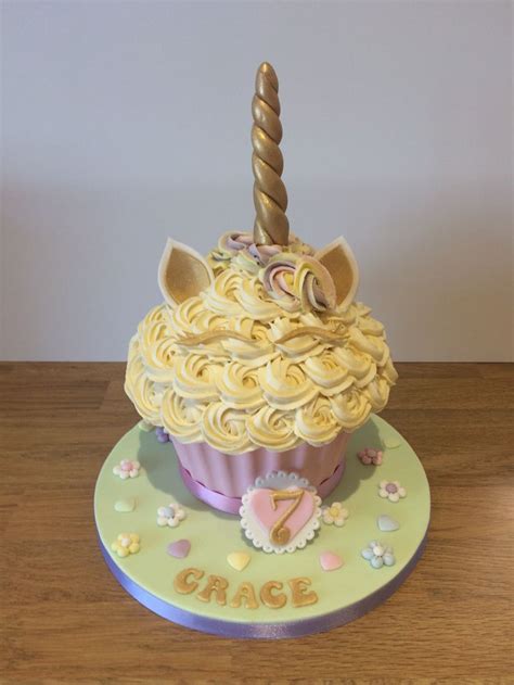 Unicorn Style Giant Cupcake Giant Cupcake Cakes Giant Cupcakes Big Cupcake