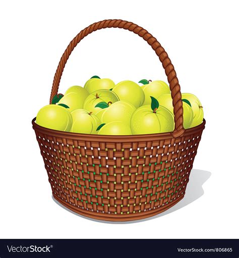 Apple basket Royalty Free Vector Image - VectorStock