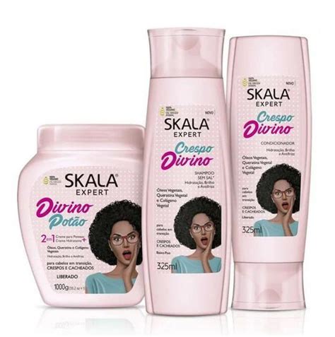 Skala Crespo Divino Kit shampoo Condicionador e Máscara 2em1 Skala