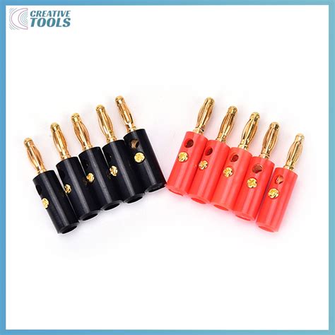 Ready Stock 10pcs Lot Audio Speaker Screw Banana Gold Plate Plugs