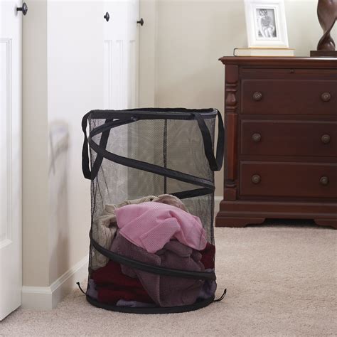 Household Essentials Pop Up Laundry Hamper Black