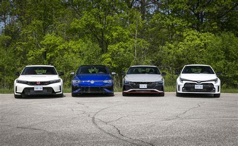 Shootout Elantra N Vs Civic Type R Vs Golf R Vs Gr Corolla Hyundai