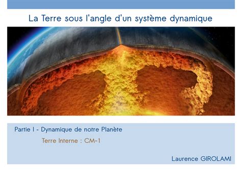 CM1 Terre Interne La Terre sous l angle d un système dynamique Partie