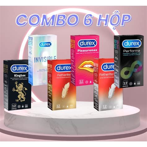 HOT Combo 6 Hộp Bao Cao Su Durex chính hãng 70 cái pleasuremax