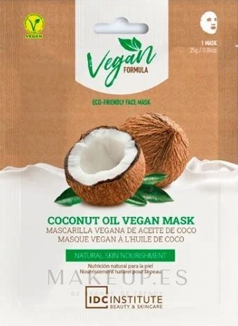 Mascarilla Facial De Tejido Vegana Con Aceite De Coco Idc Institute