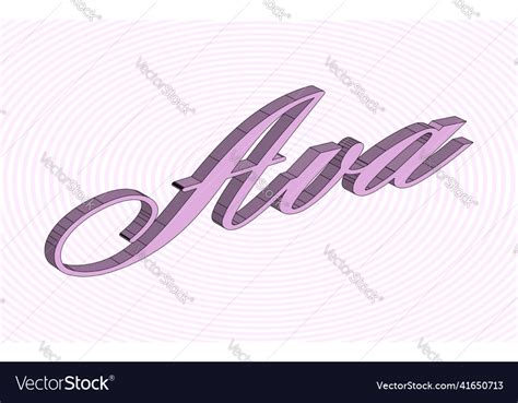 Baby Girl Name Ava Royalty Free Vector Image Vectorstock